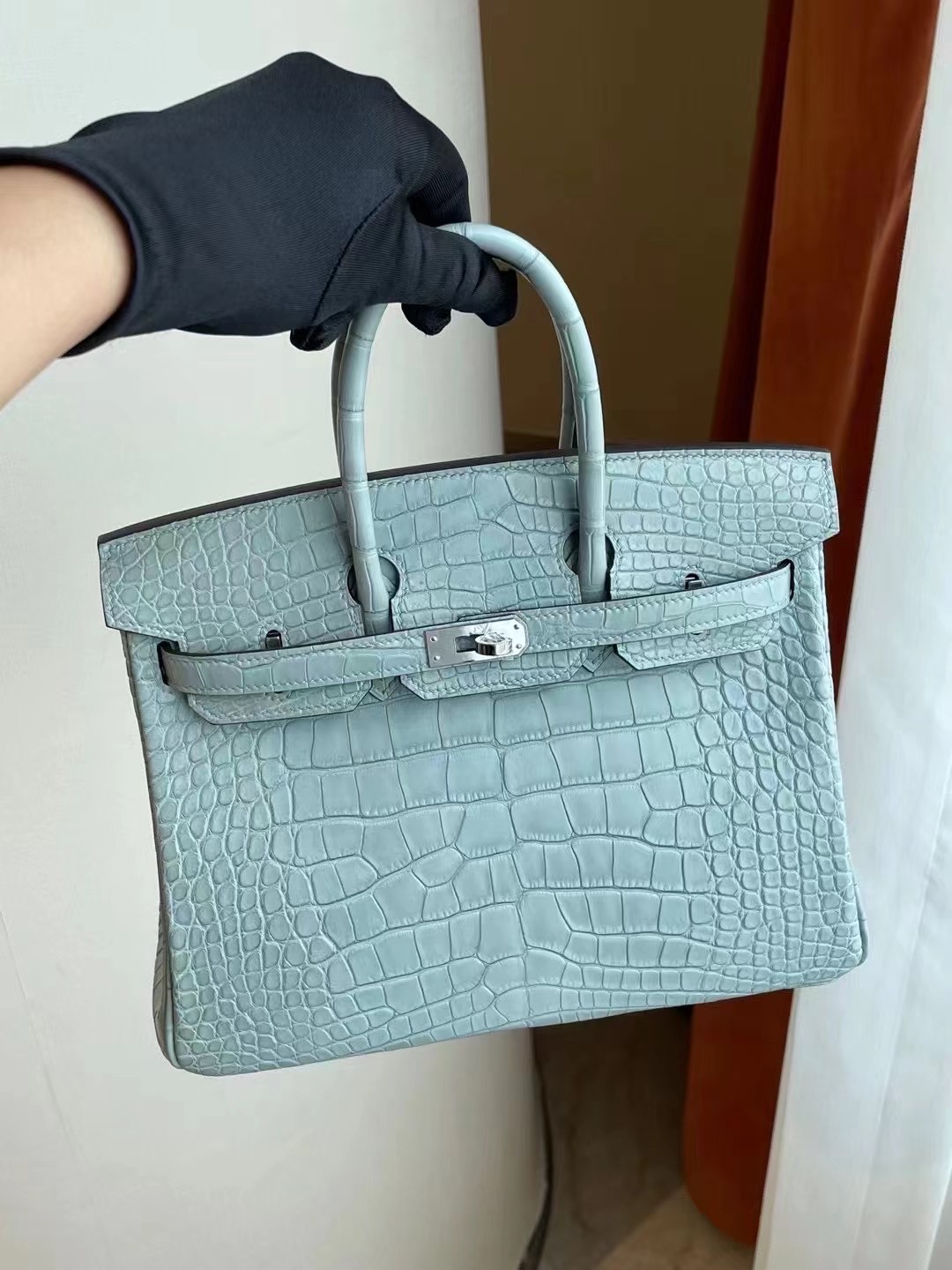 Australia Canada Hermes Birkin 25 霧霾藍 美洲鱷魚 Alligator Crocodile