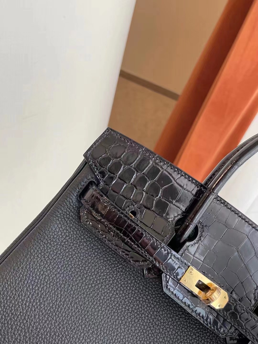 Saudi Arabia Hermes Birkin Touch 25cm CC89 Noir 黑色 Crocodile 金扣