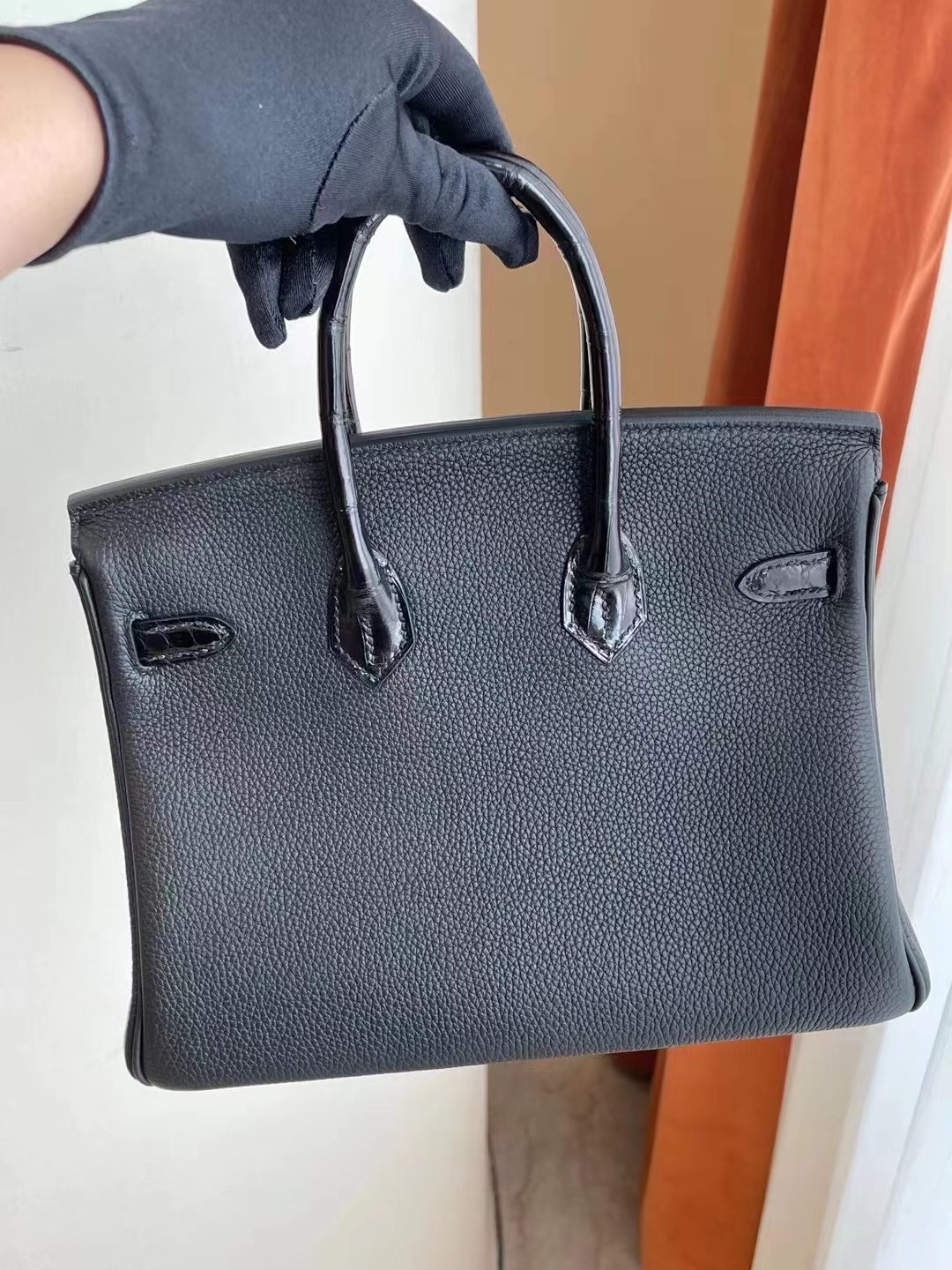 Saudi Arabia Hermes Birkin Touch 25cm CC89 Noir 黑色 Crocodile 金扣