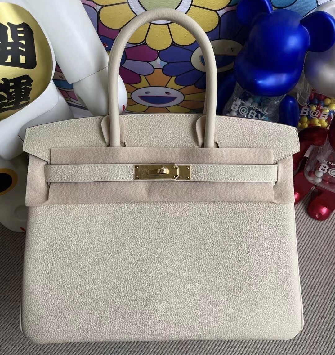 Hermes Birkin 30cm 10 Craie 奶昔白 Togo 全手工蜜蠟線縫製 金扣