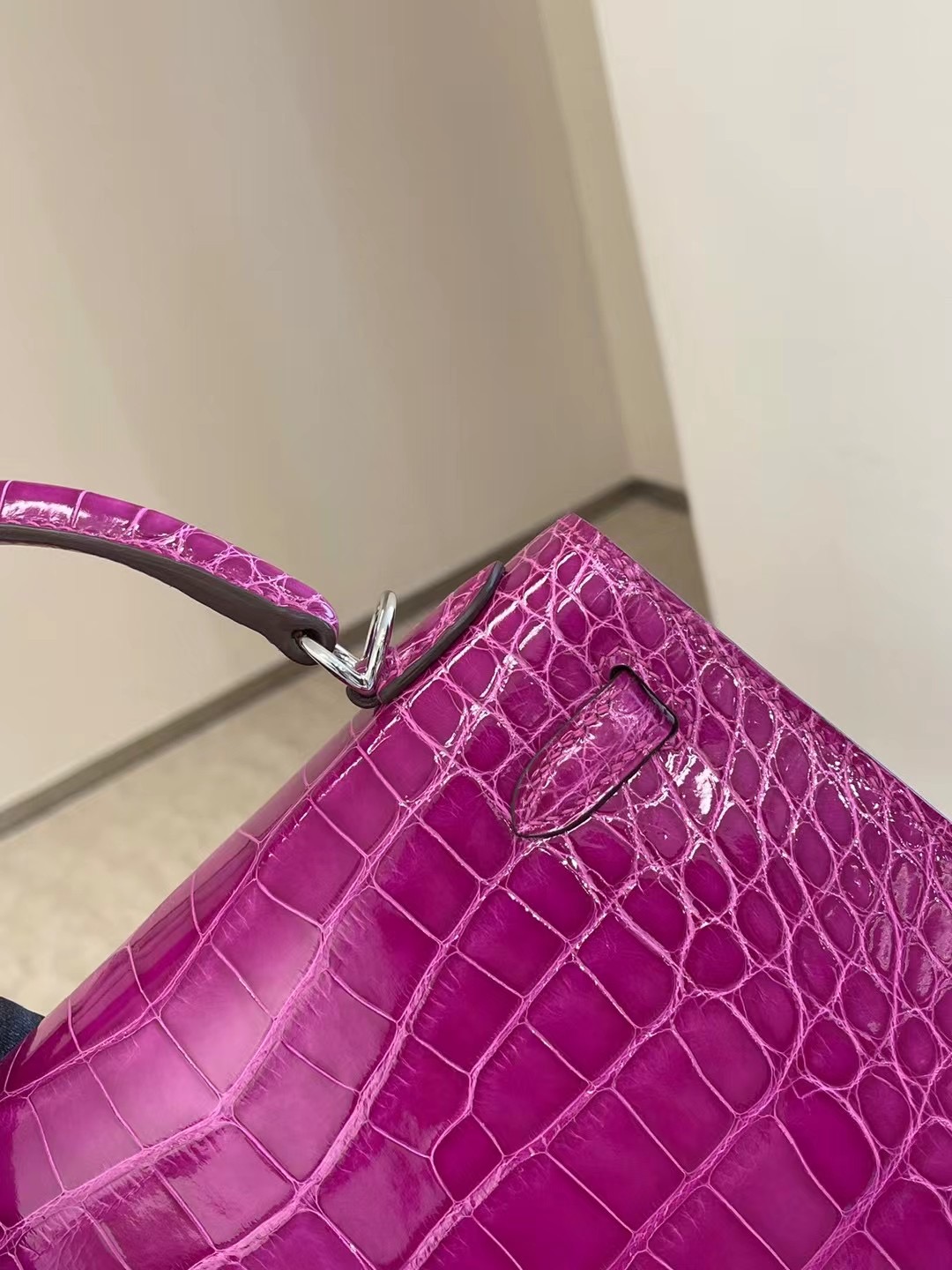 Kuwait Hermes Kelly 25cm 美洲鱷魚J5 Rose Sheherzade 天方夜譚紫