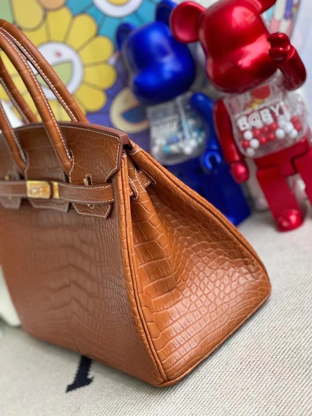 香港愛馬仕鉑金包鱷魚皮 Hermes Birkin 30 霧面美洲鱷魚37 Gold 金棕色 金扣