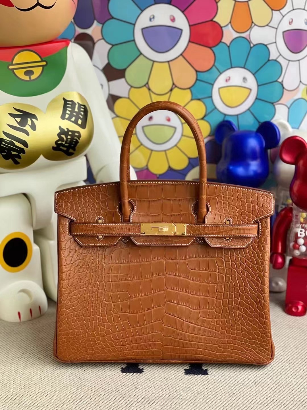 香港愛馬仕鉑金包鱷魚皮 Hermes Birkin 30 霧面美洲鱷魚37 Gold 金棕色 金扣