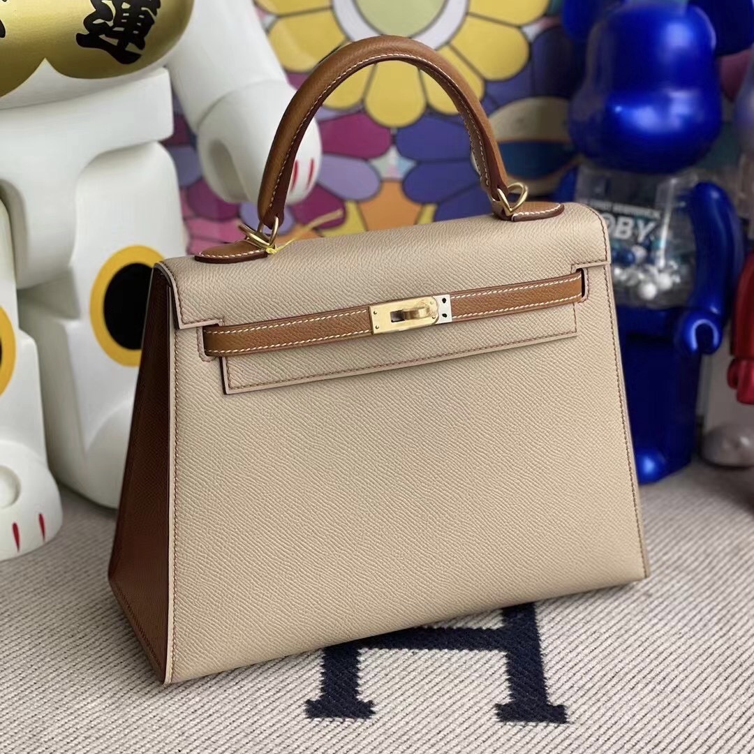 Saudi Arabia Hermes Kelly 25 Hss Epsom S2 Trench 37 gold 金棕色 拉絲金扣