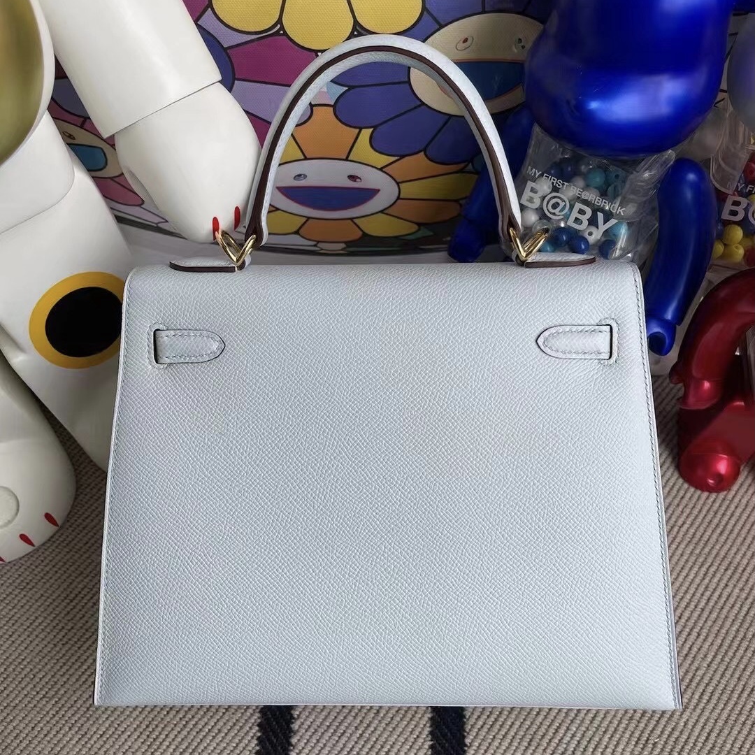 Saudi Arabia Hermes Kelly 25 epsom T0 Blue Brume 雾蓝色 金扣