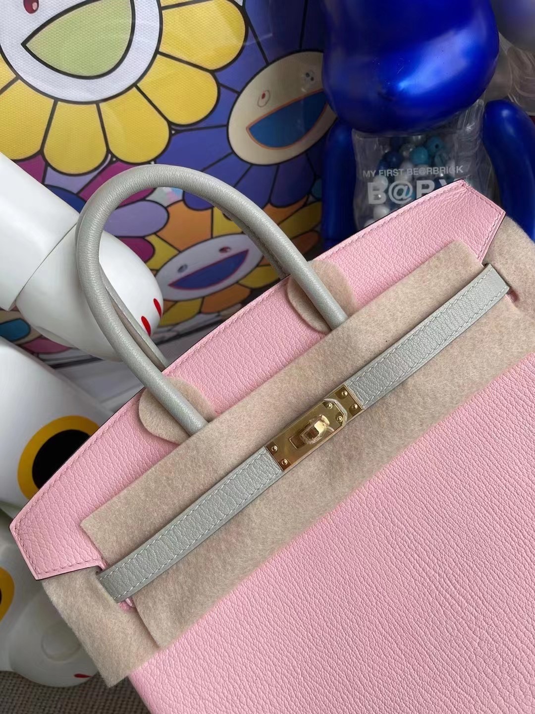 Hermes Birkin 25 HSS Chevre 山羊皮 3Q Rose Sakura 80 Gris Perle 珍珠灰 金扣