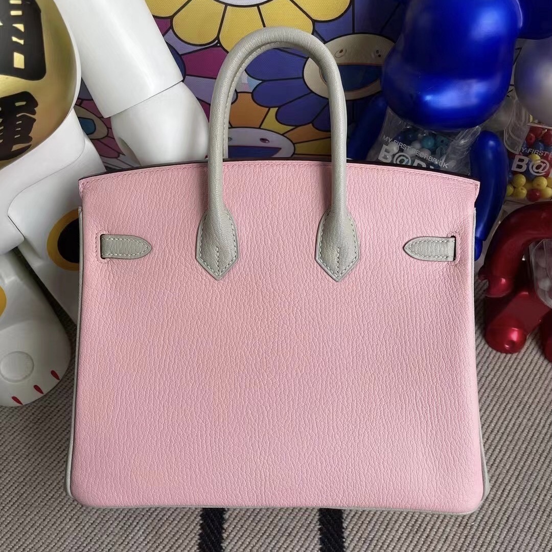 Hermes Birkin 25 HSS Chevre 山羊皮 3Q Rose Sakura 80 Gris Perle 珍珠灰 金扣