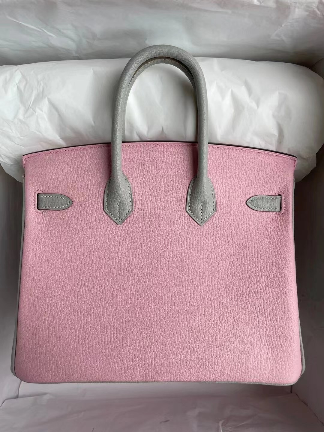 Hermes Birkin 25 HSS Chevre 山羊皮 3Q Rose Sakura 80 Gris Perle 珍珠灰 金扣