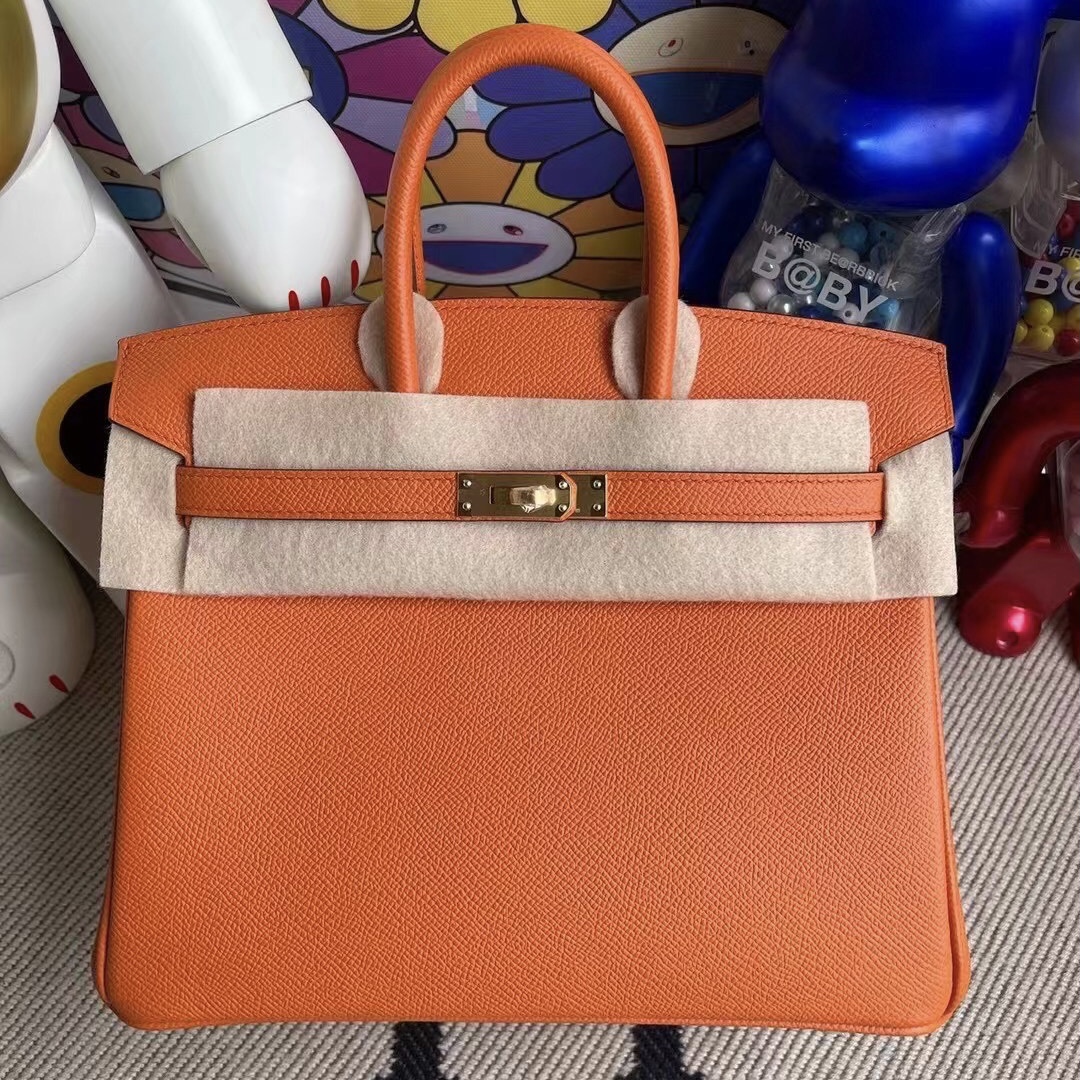 愛馬仕鉑金包 Saudi Arabia Hermes Birkin 25 Epsom 93 Orange 橙色