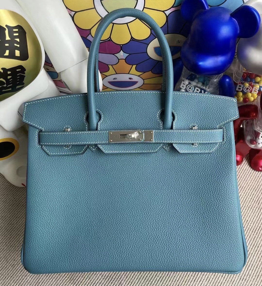 愛馬仕鉑金包 California USA Hermes Birkin 30 Togo 75 牛仔藍 Blue Jean 銀扣