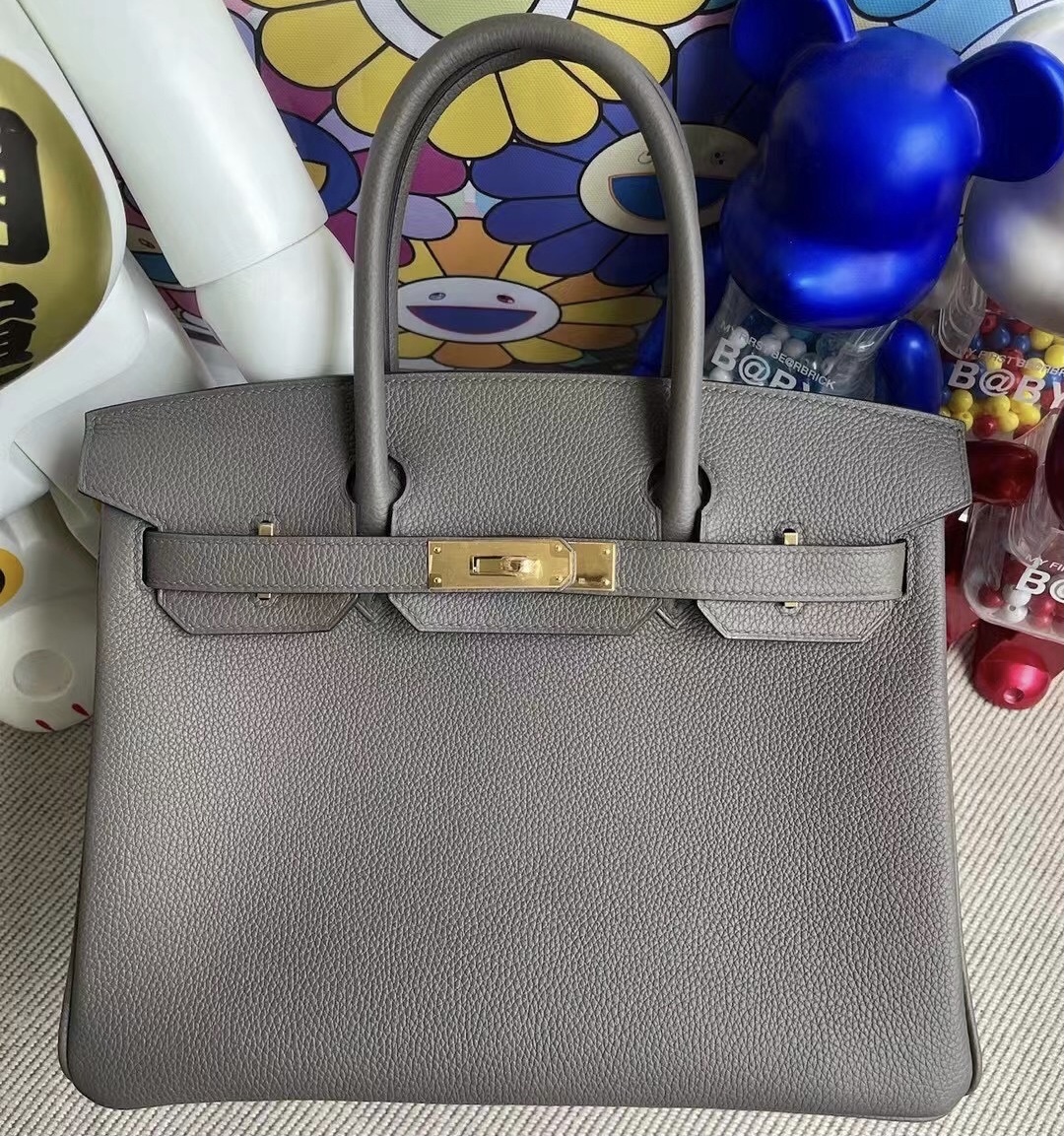 Boston USA Hermes Birkin 30cm Togo 8F 錫器灰 Etain 金扣 GHW