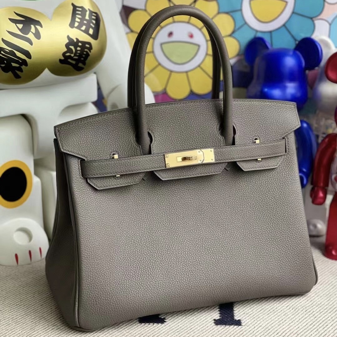 Boston USA Hermes Birkin 30cm Togo 8F 錫器灰 Etain 金扣 GHW