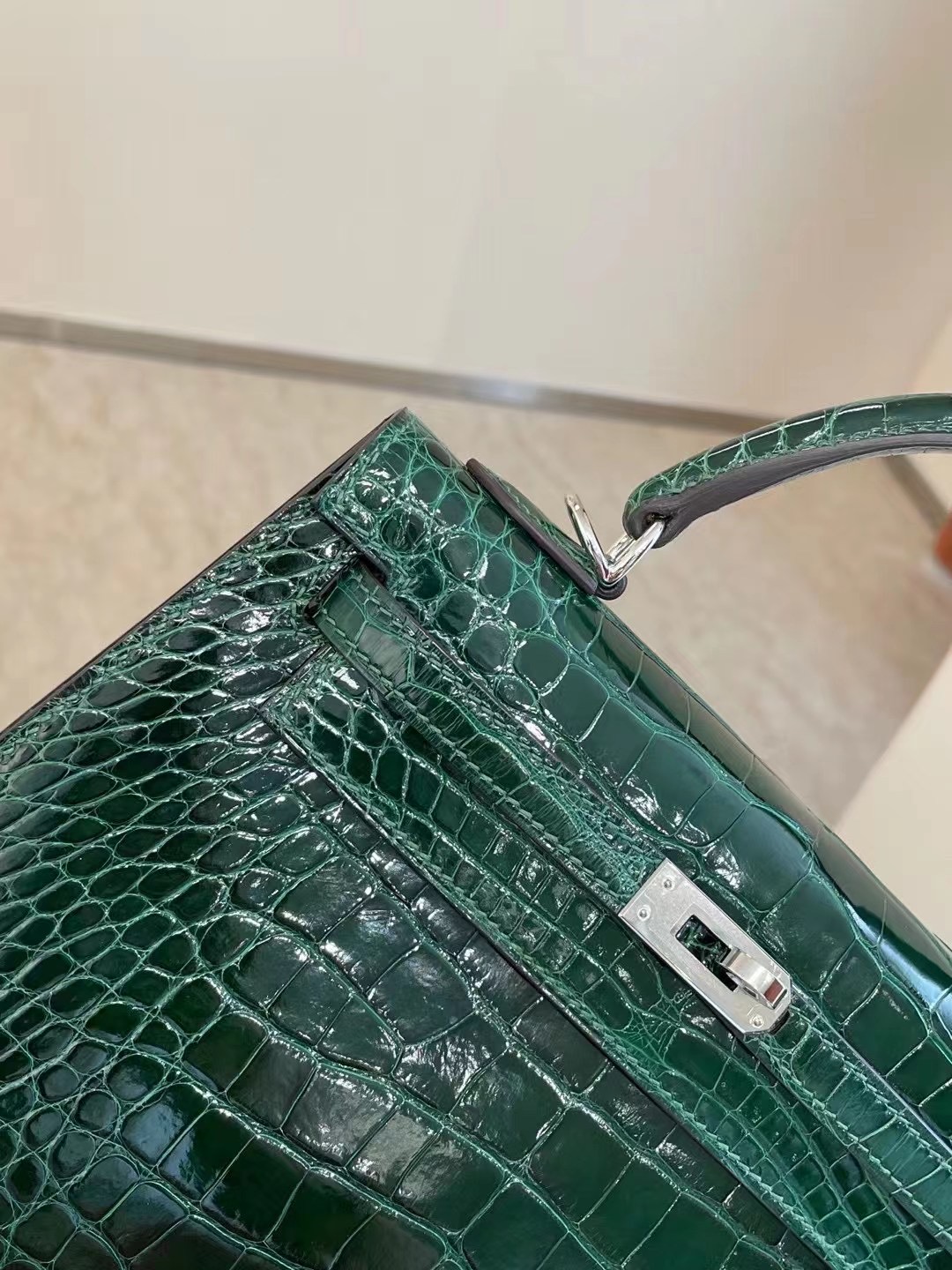 United Arab Emirates Hermes Kelly 25cm 67 Vert Fonce 祖母綠 alligator crocodile