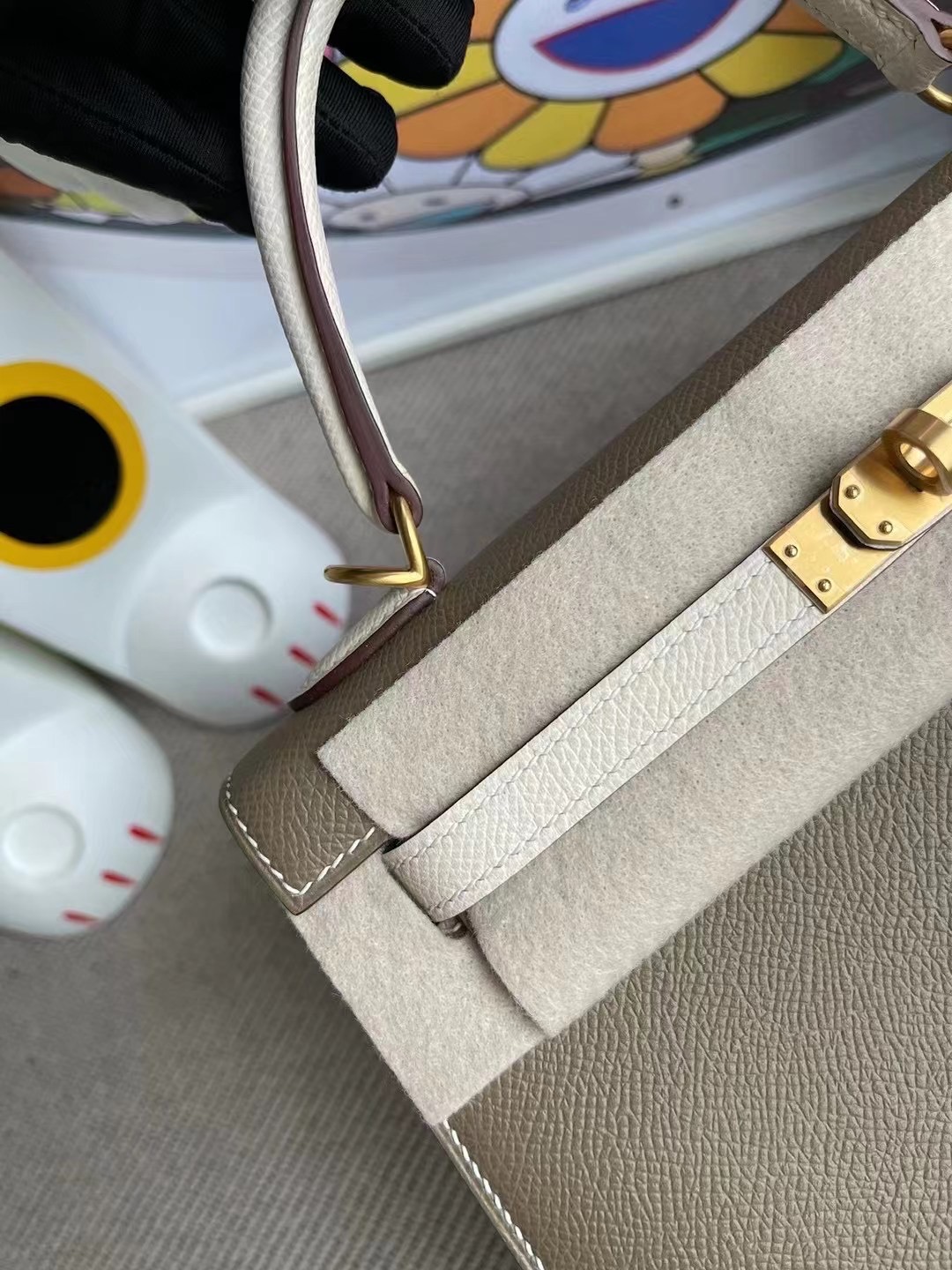 Hermes Kelly 25 Hss Epsom 18大象灰 Etoupe 10 Craie 奶昔白 磨砂金扣