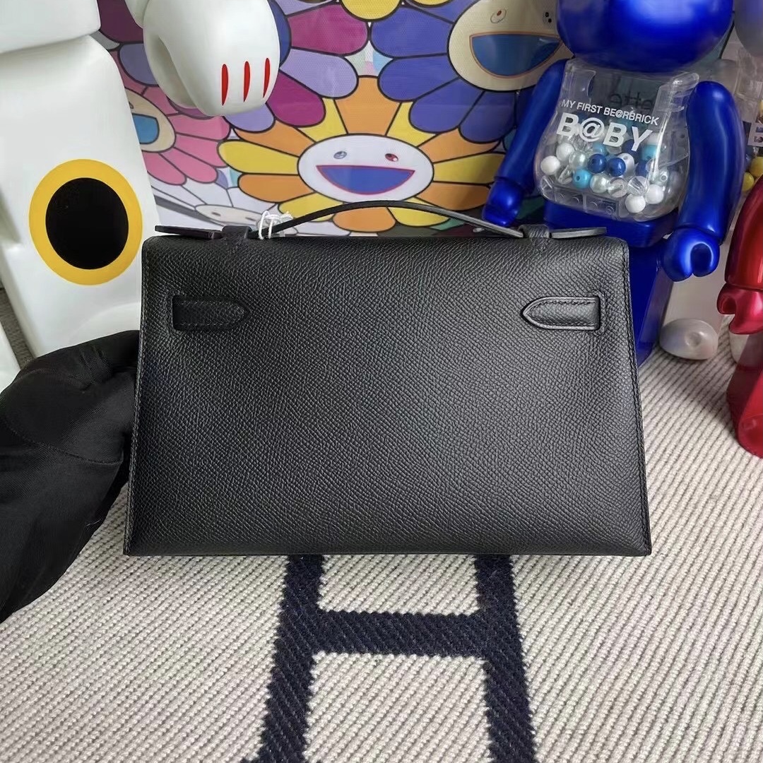 Saudi Arabia Hermes MiniKelly Pochette Epsom 89 Noir 18 大象灰 Etoupe