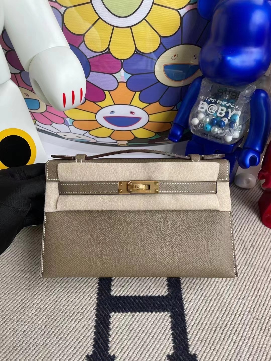 Saudi Arabia Hermes MiniKelly Pochette Epsom 89 Noir 18 大象灰 Etoupe