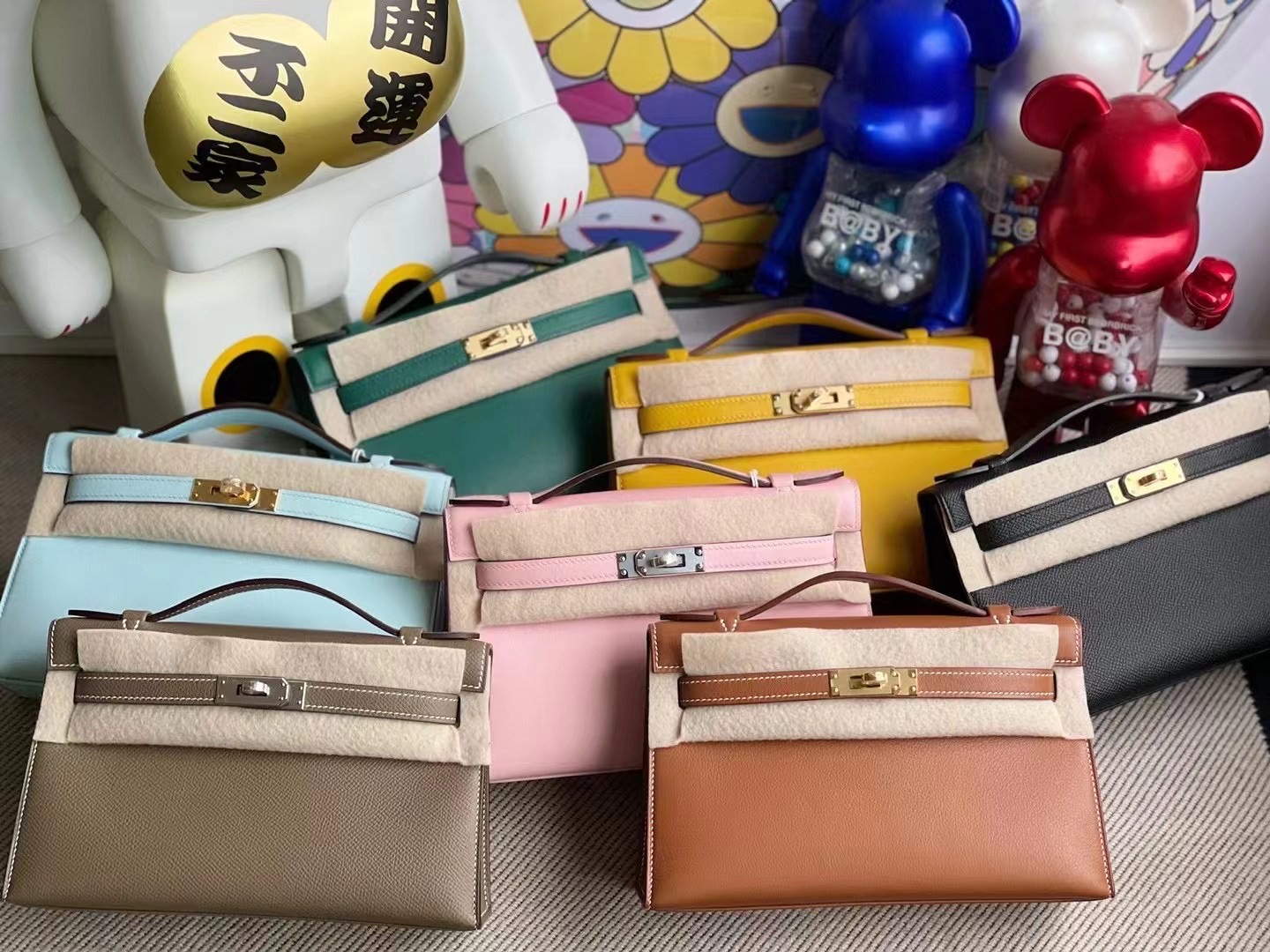 Saudi Arabia Hermes MiniKelly Pochette Swift 3Q Rose Sakura 櫻花粉 銀扣