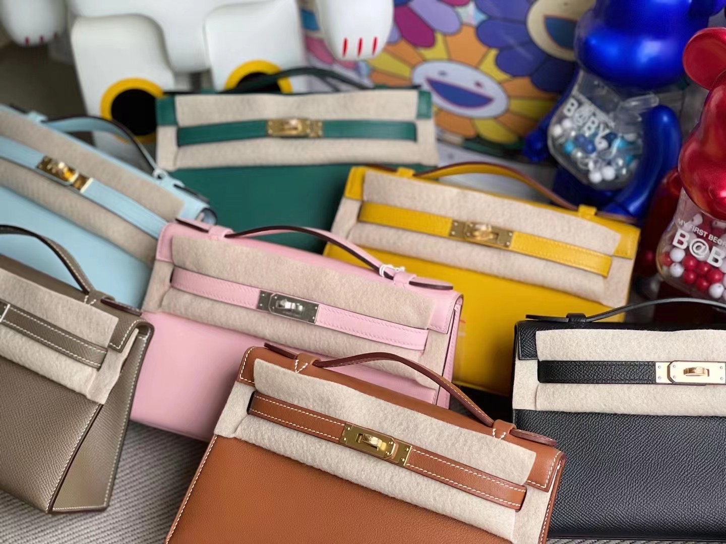 United Arab Emirates Hermes MiniKelly Pochette Swift K4 Rose Dete 夏日粉 銀扣