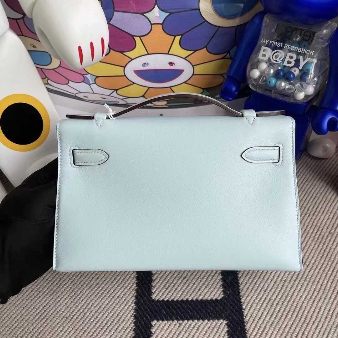 Kingdom of Saudi Arabia Hermes MiniKelly Pochette Swift T0 Blue Brume 霧藍色