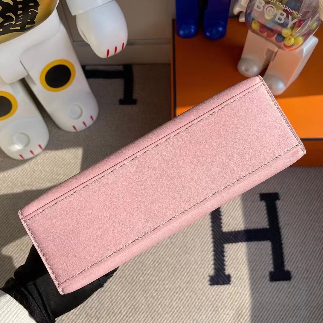 Saudi Arabia Hermes MiniKelly Pochette Swift 3Q Rose Sakura 櫻花粉 銀扣