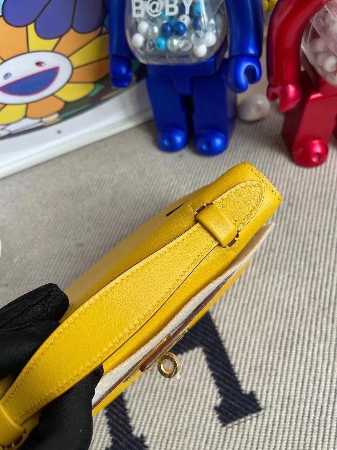 Bahrain Hermes MiniKelly Pochette Swift 9D Amber 琥珀黃 金扣