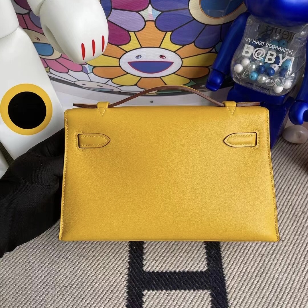 Bahrain Hermes MiniKelly Pochette Swift 9D Amber 琥珀黃 金扣