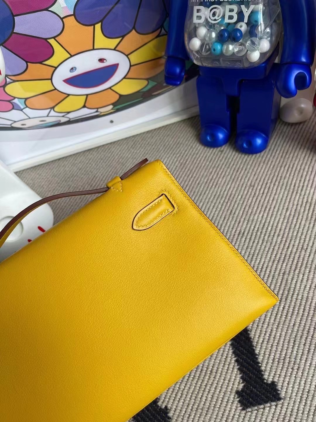 Bahrain Hermes MiniKelly Pochette Swift 9D Amber 琥珀黃 金扣