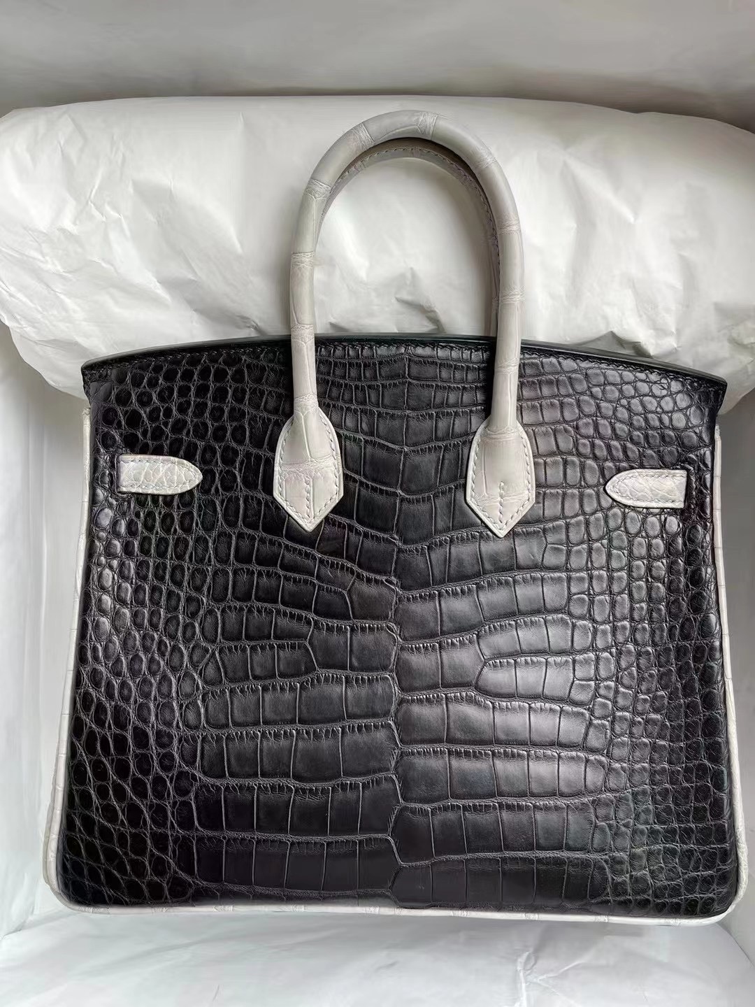 Hermes Birkin 25cm 89 Noir 黑色 80 Gris Perle 珍珠灰 霧面美洲鱷魚