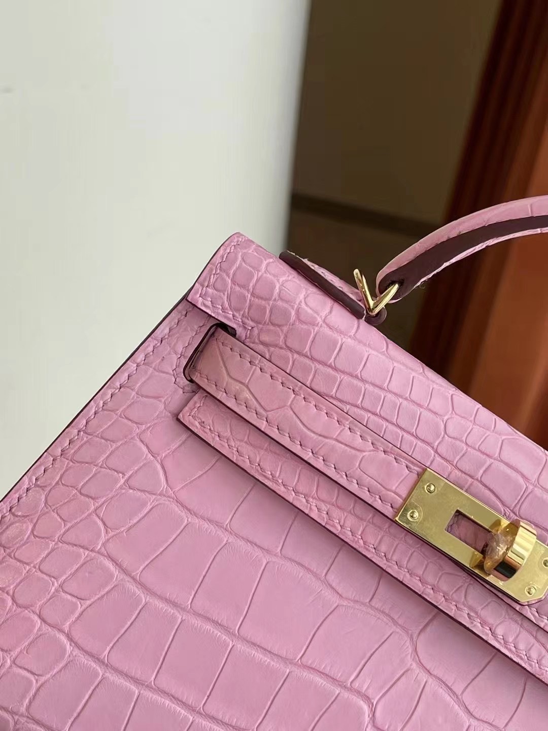 Saudi Arabia Hermes Kelly Mini II 2代 5P Pink 櫻花粉 Matte Alligator Crocodile 美洲鱷魚