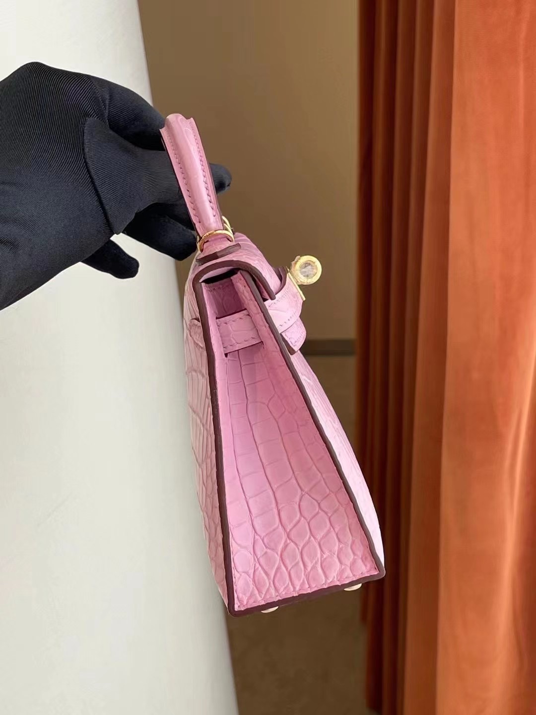 Saudi Arabia Hermes Kelly Mini II 2代 5P Pink 櫻花粉 Matte Alligator Crocodile 美洲鱷魚