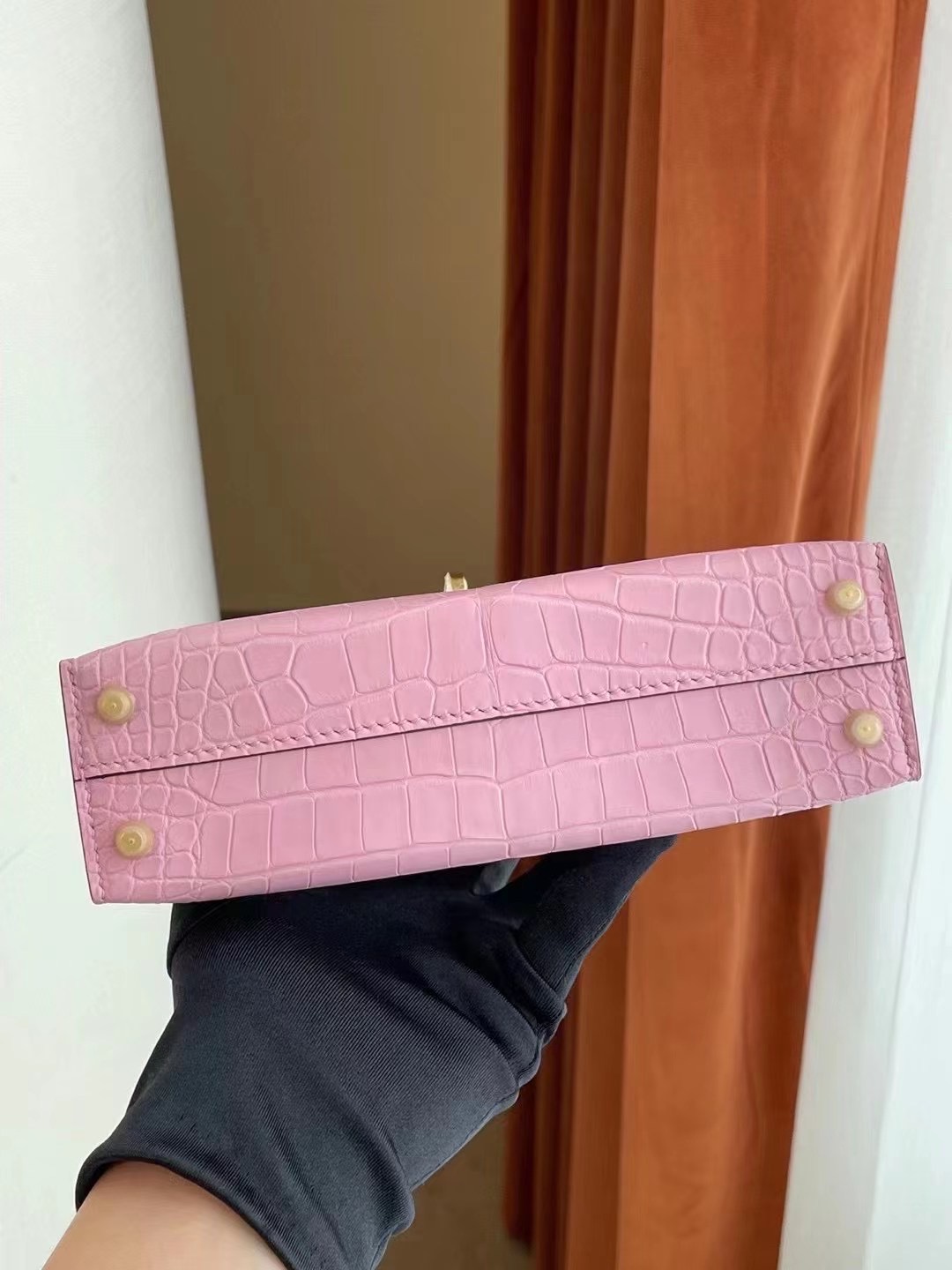 Saudi Arabia Hermes Kelly Mini II 2代 5P Pink 櫻花粉 Matte Alligator Crocodile 美洲鱷魚