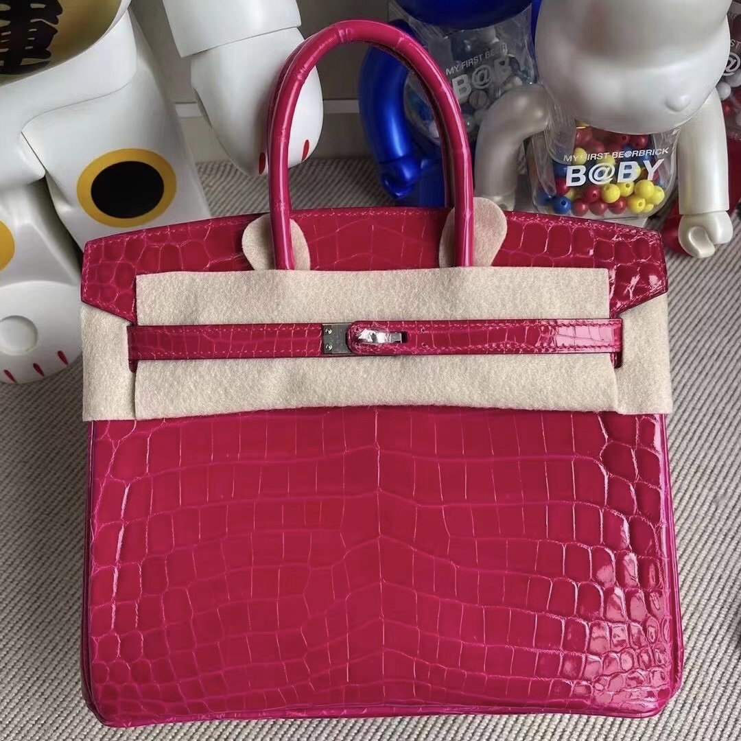 Qatar Doha Hermes Birkin 25cm E5 Rose Tyrien 桃紅色 亮面兩點 尼羅鱷魚