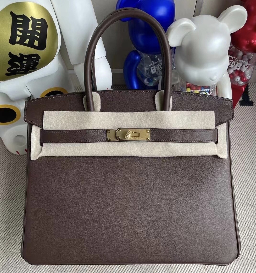 愛馬仕 Hermes Birkin 30cm Swift calfskin CK47 chocolate 银扣