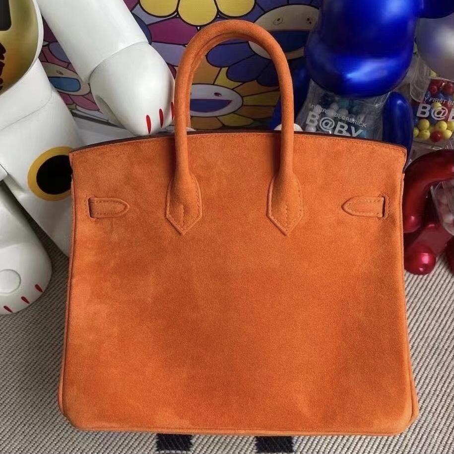 Los Angeles USA Hermes Birkin 25cm Doblis Suede 麂皮 93 Orange 橙色