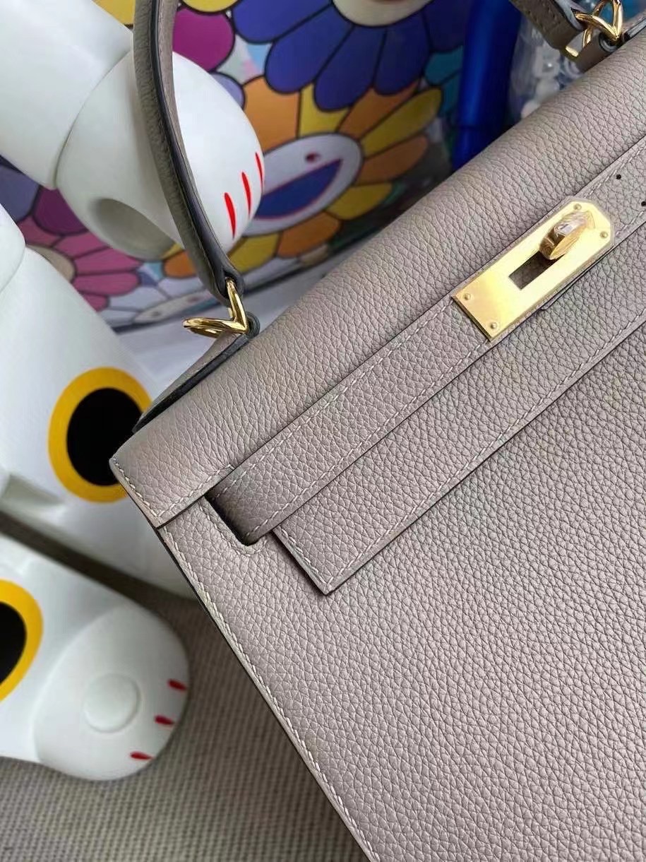 Boston USA Hermes Kelly 28cm Togo M8 瀝青灰 gris ashpite 金扣