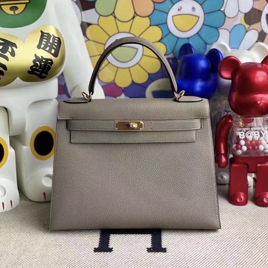 Boston USA Hermes Kelly 28cm Togo M8 瀝青灰 gris ashpite 金扣