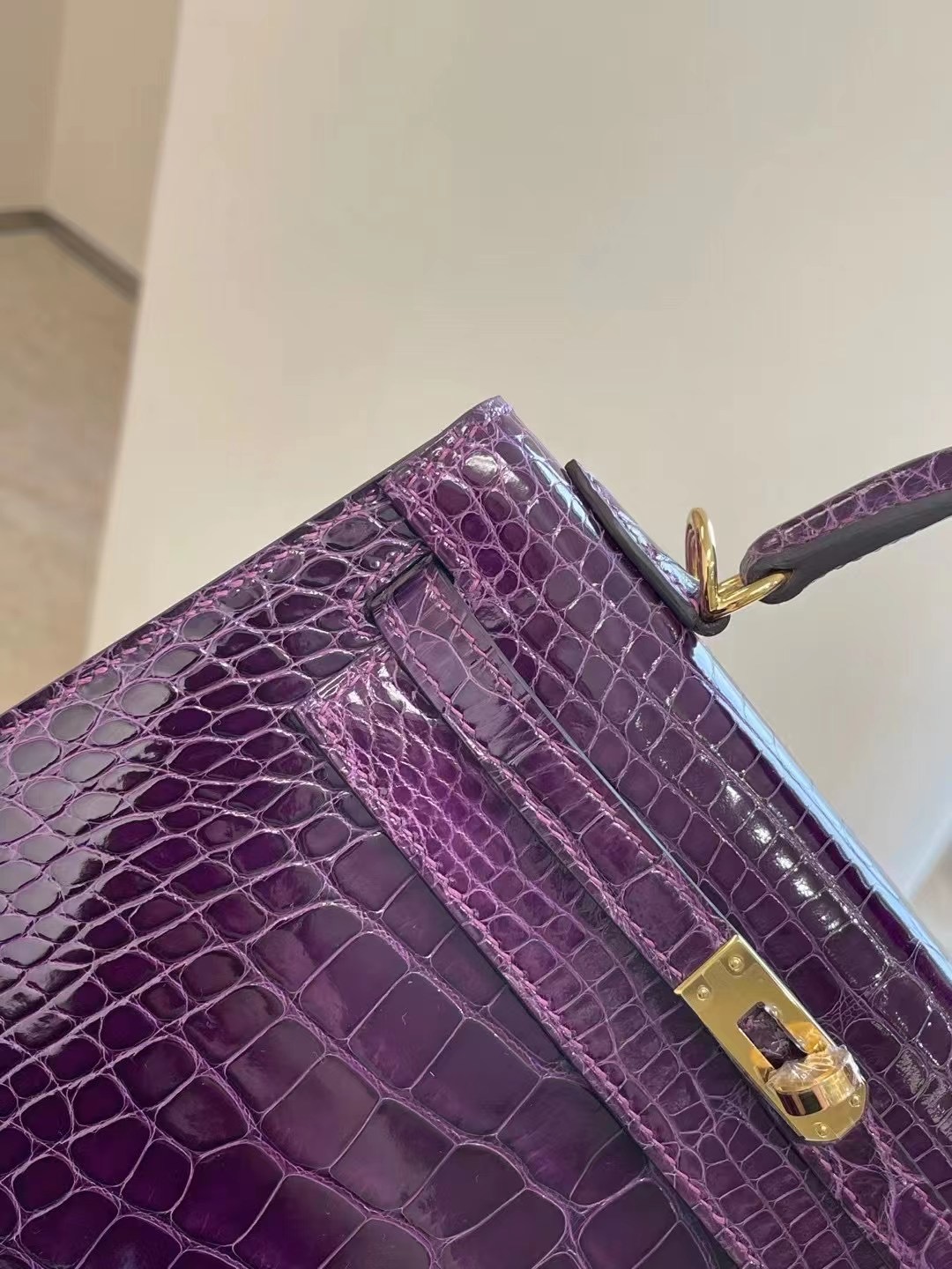 美國西雅圖愛馬仕 Seattle USA Hermes Kelly 25cm 9G 水晶紫 Améthyste美洲鱷魚