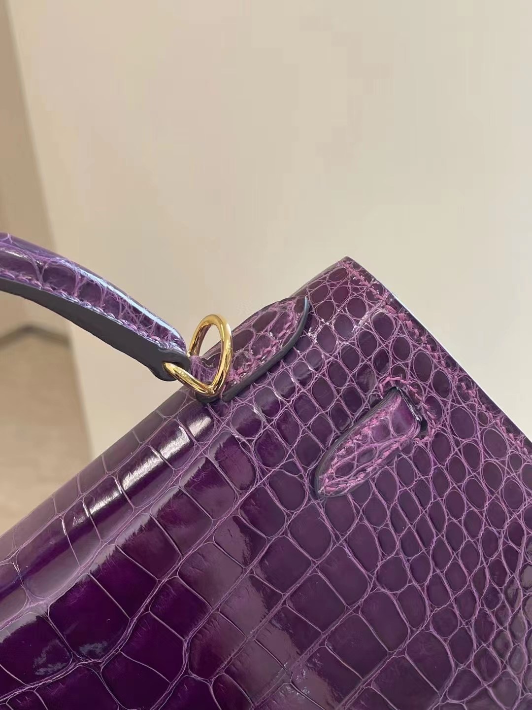 美國西雅圖愛馬仕 Seattle USA Hermes Kelly 25cm 9G 水晶紫 Améthyste美洲鱷魚