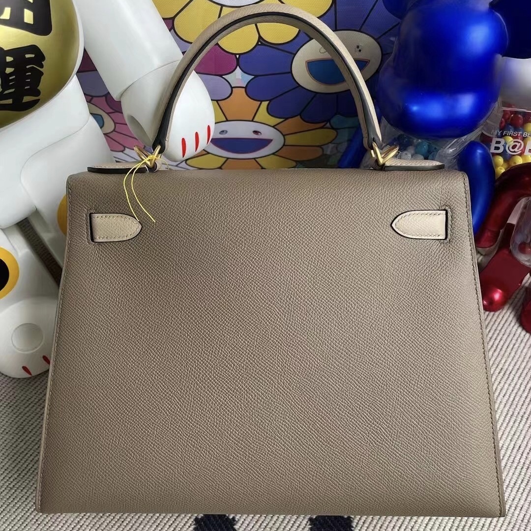 USA Hermes Kelly 28cm HSS Epsom 18 Etoupe 大象灰 /S2 風衣灰 Trench 磨砂金扣