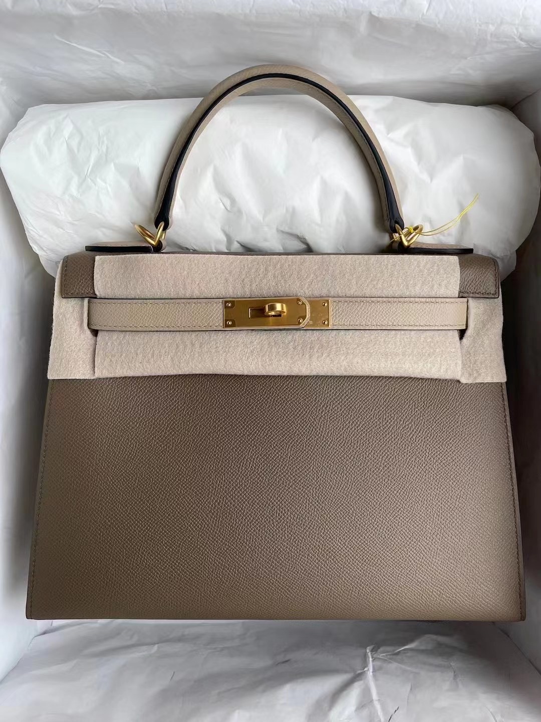 USA Hermes Kelly 28cm HSS Epsom 18 Etoupe 大象灰 /S2 風衣灰 Trench 磨砂金扣