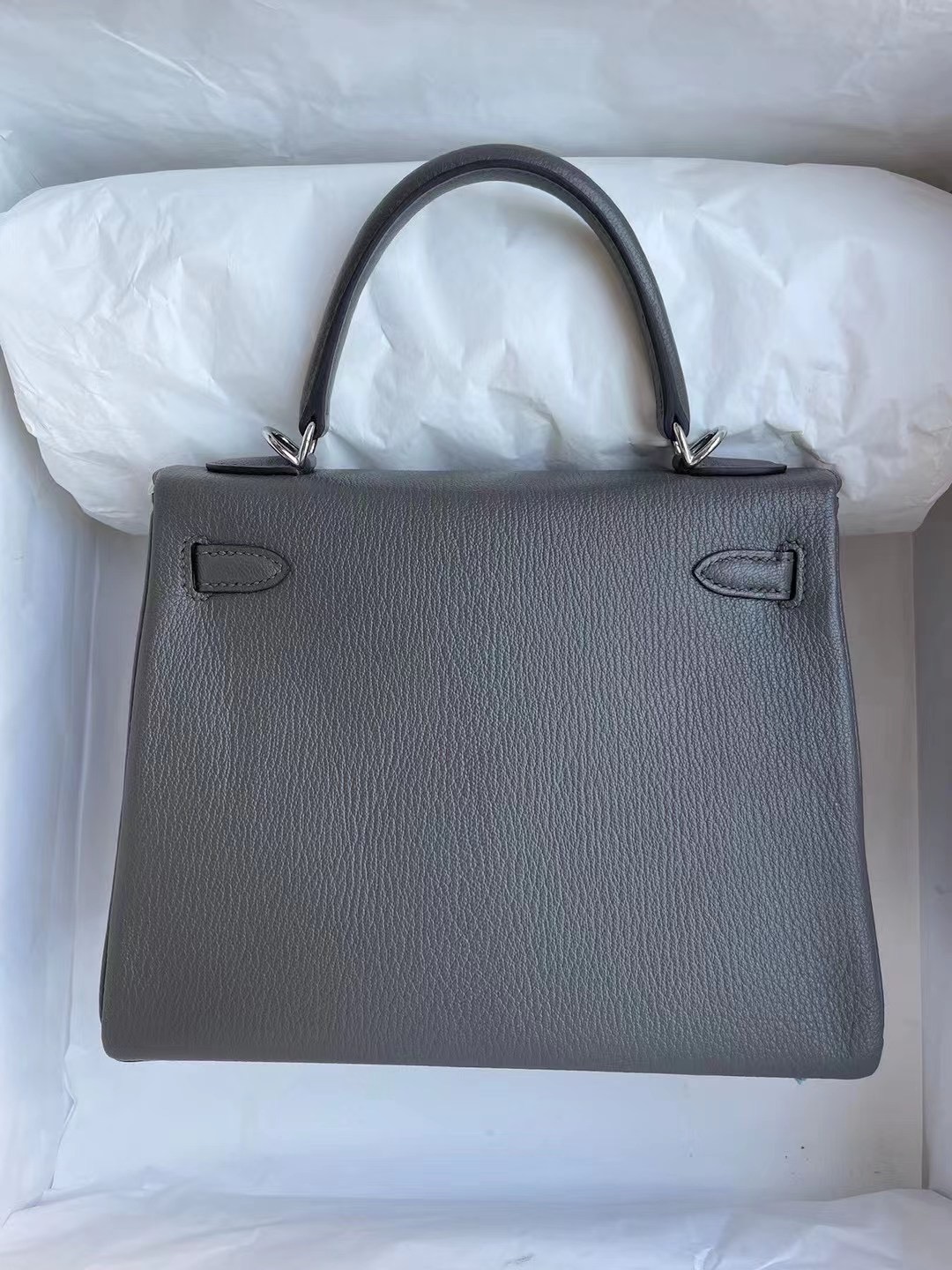 San Francisco USA Hermes Kelly 25cm Chevre 山羊皮 8F 錫器灰 Etain 銀扣