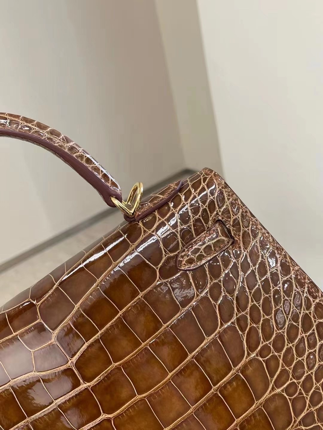 美國聖何塞 San Joze USA Hermes Kelly 25cm 31 蜜糖棕 Miel 亮面方塊 美洲鱷魚