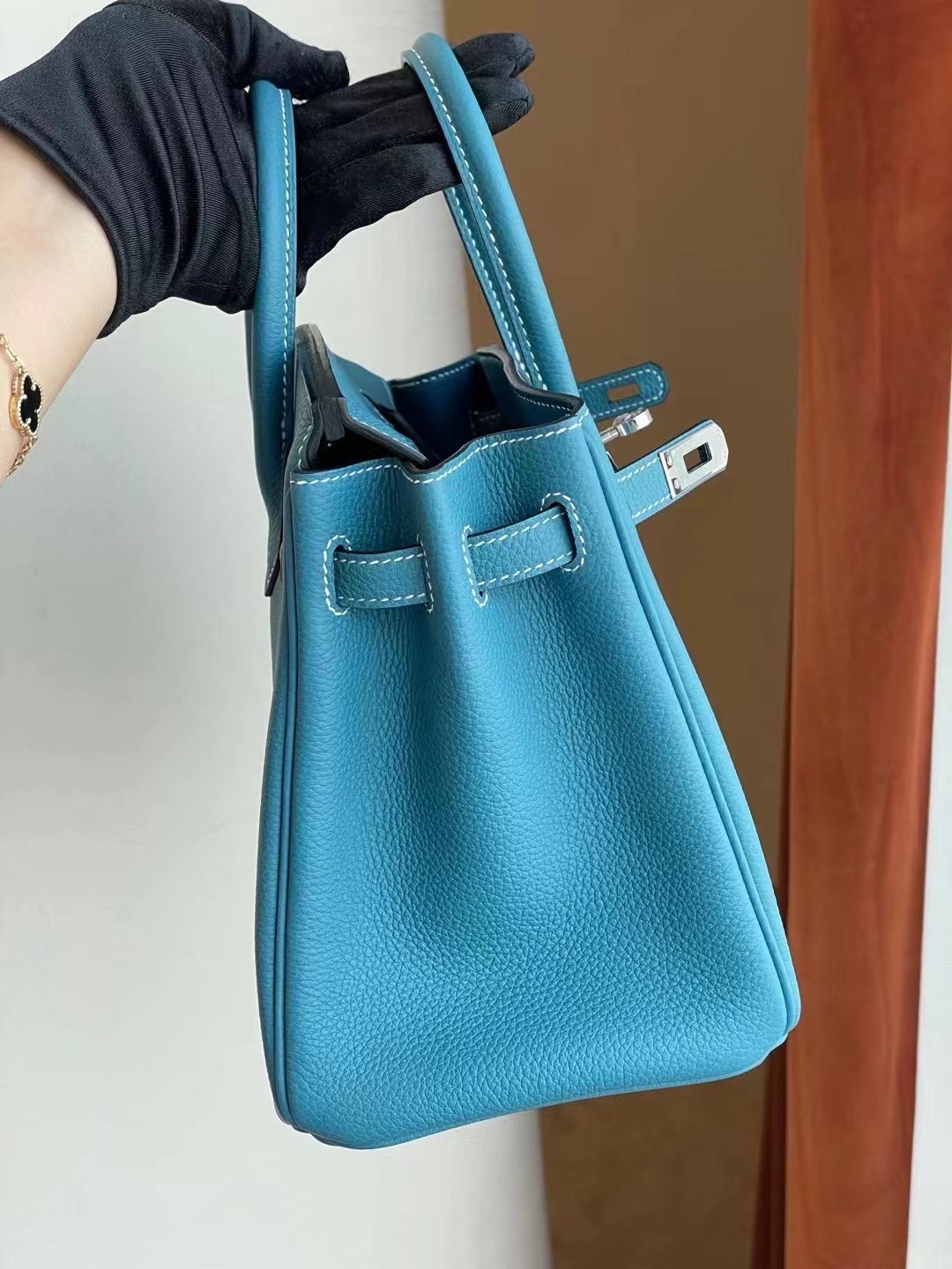 USA Hermes Birkin 25cm Togo 禦用原廠小牛皮 75 牛仔藍 Blue Jean 銀扣