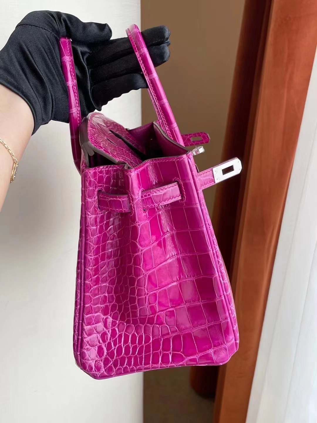 Saudi Arabia Riyadh Hermes Birkin 25 J5 天方夜譚粉紫 Rose Sheheraradez 美洲鱷魚