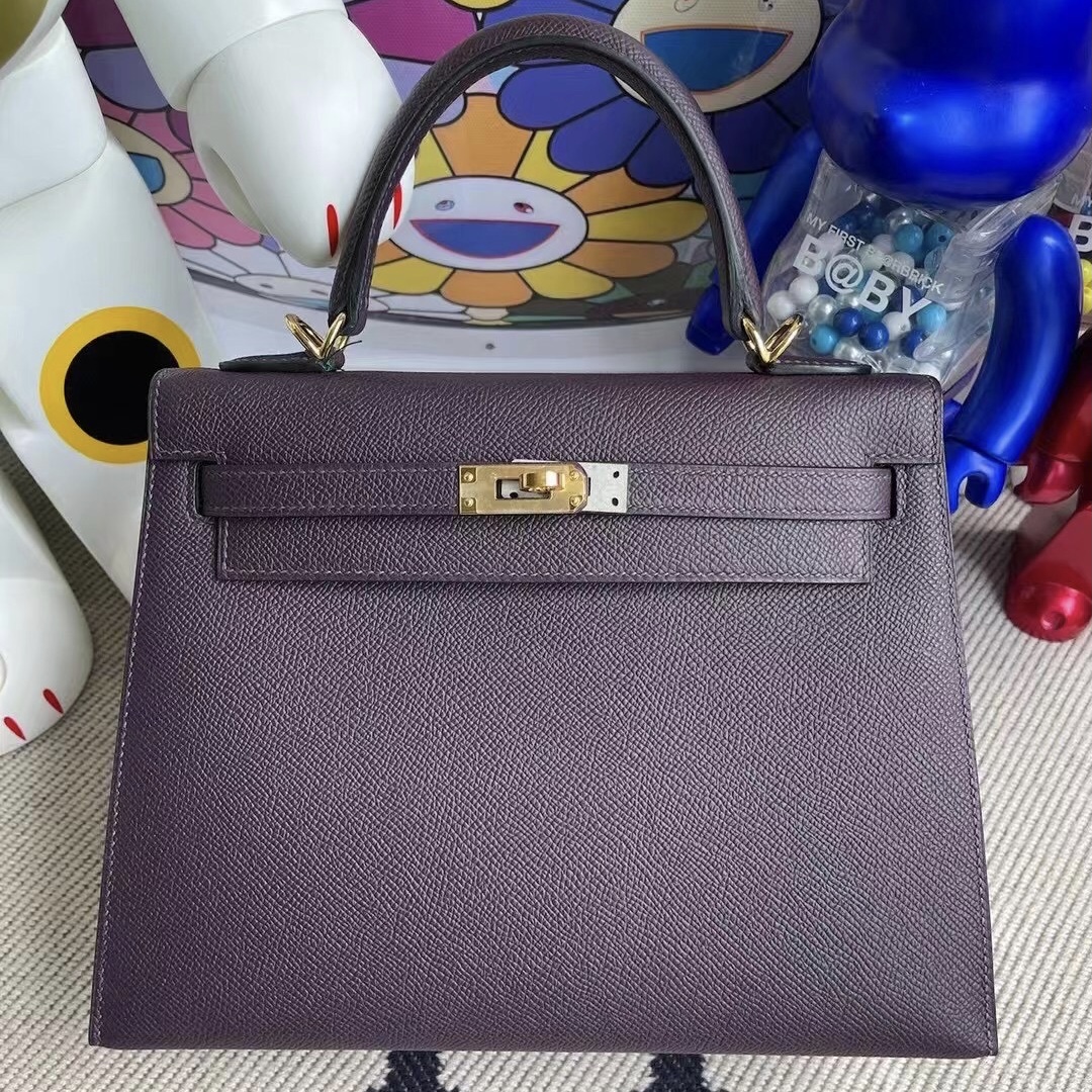 Saudi Arabia Riyadh Hermes Kelly 25cm Epsom 59 Raisin 葡萄紫 金扣