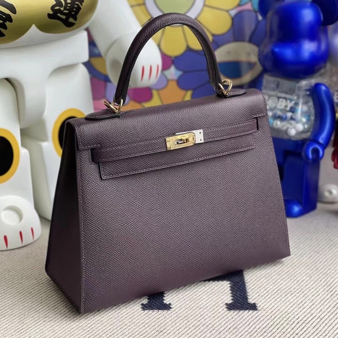 Saudi Arabia Riyadh Hermes Kelly 25cm Epsom 59 Raisin 葡萄紫 金扣