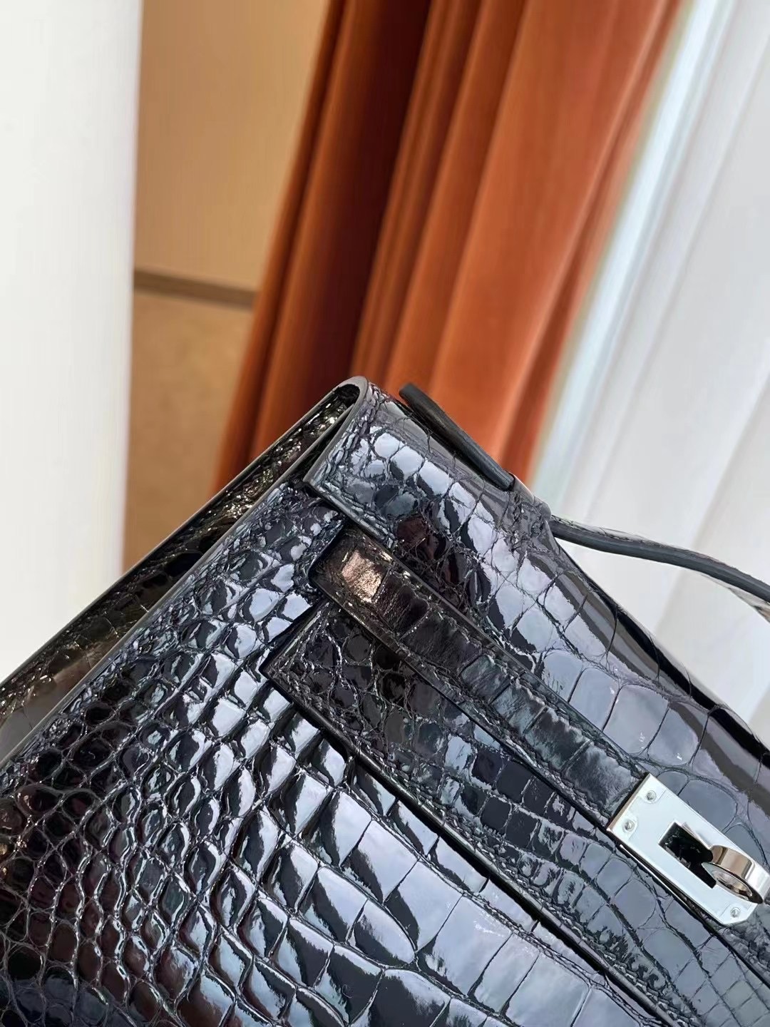 UAE United Arab Emirates Dubai Hermes MiniKelly Pochette Alligator 89 Noir PHW