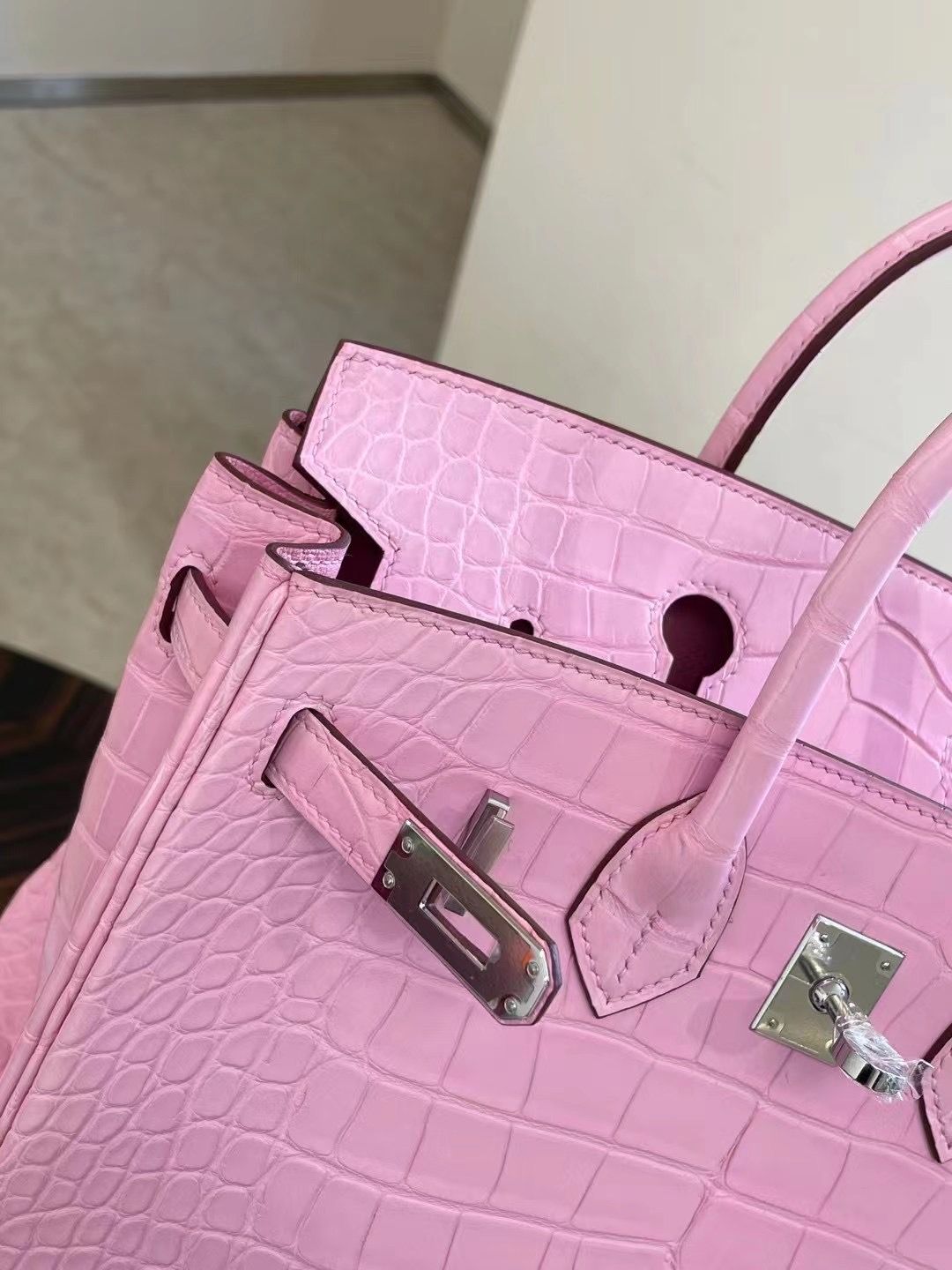 United Arab Emirates Abu Dhabi Hermes Birkin 25 Crocodile 5P Pink 櫻花粉