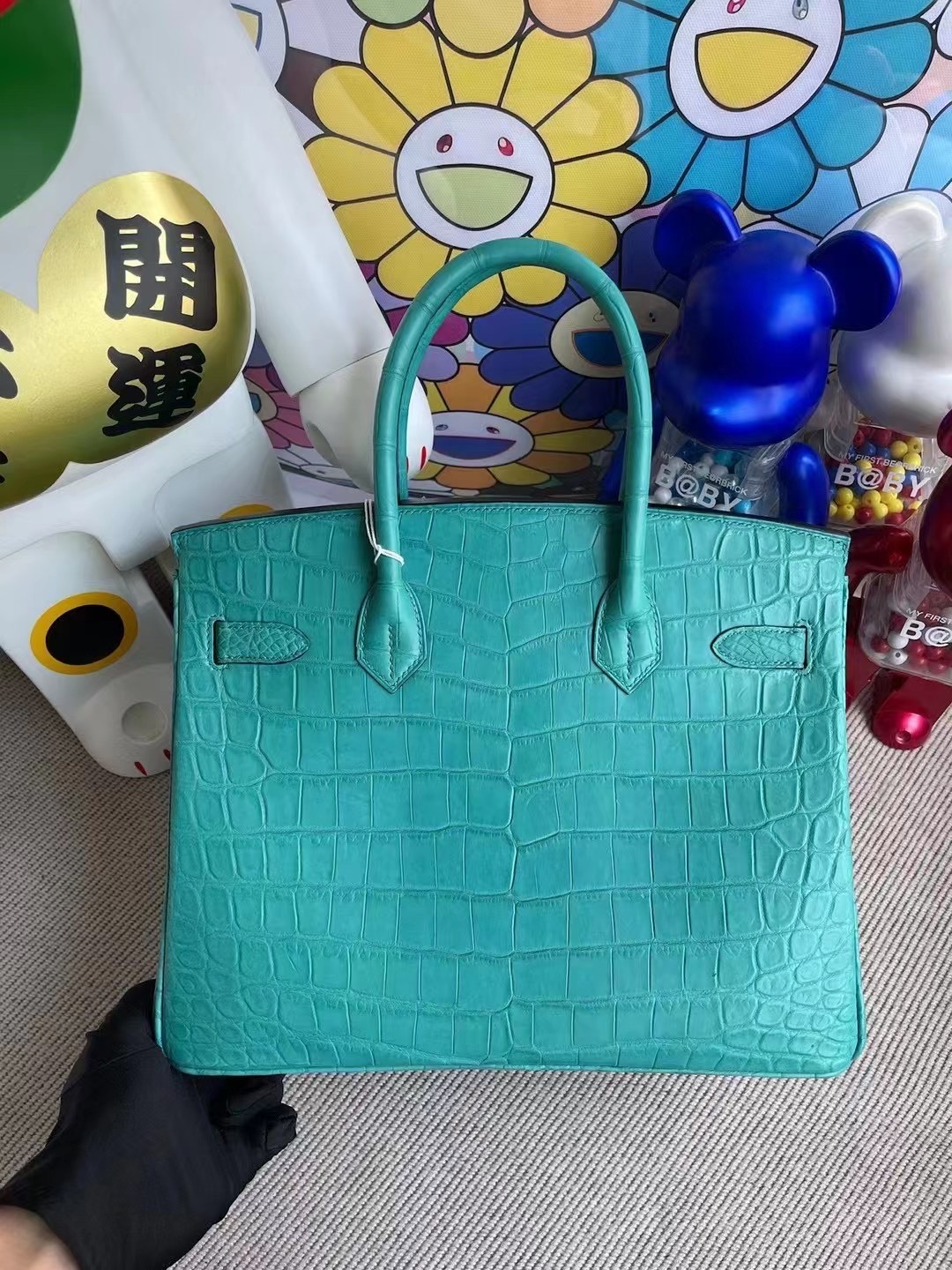 阿聯酋 United Arab Emirates Dubai Hermes Birkin 30 7F Blue Paon 孔雀藍 尼羅鱷魚