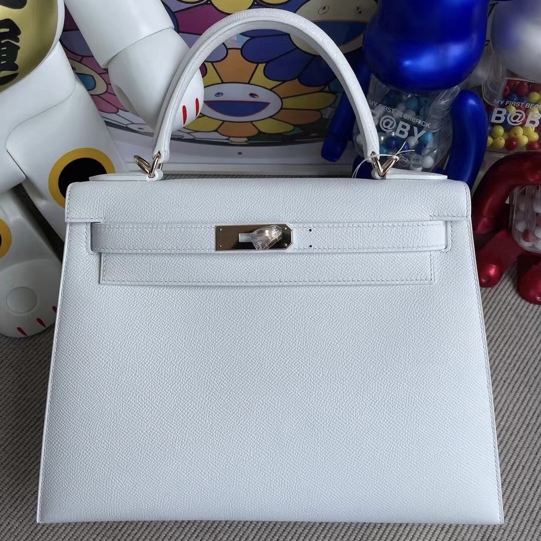 United Arab Emirates Abu Dhabi Hermes Kelly 28cm Epsom 01 White GHW